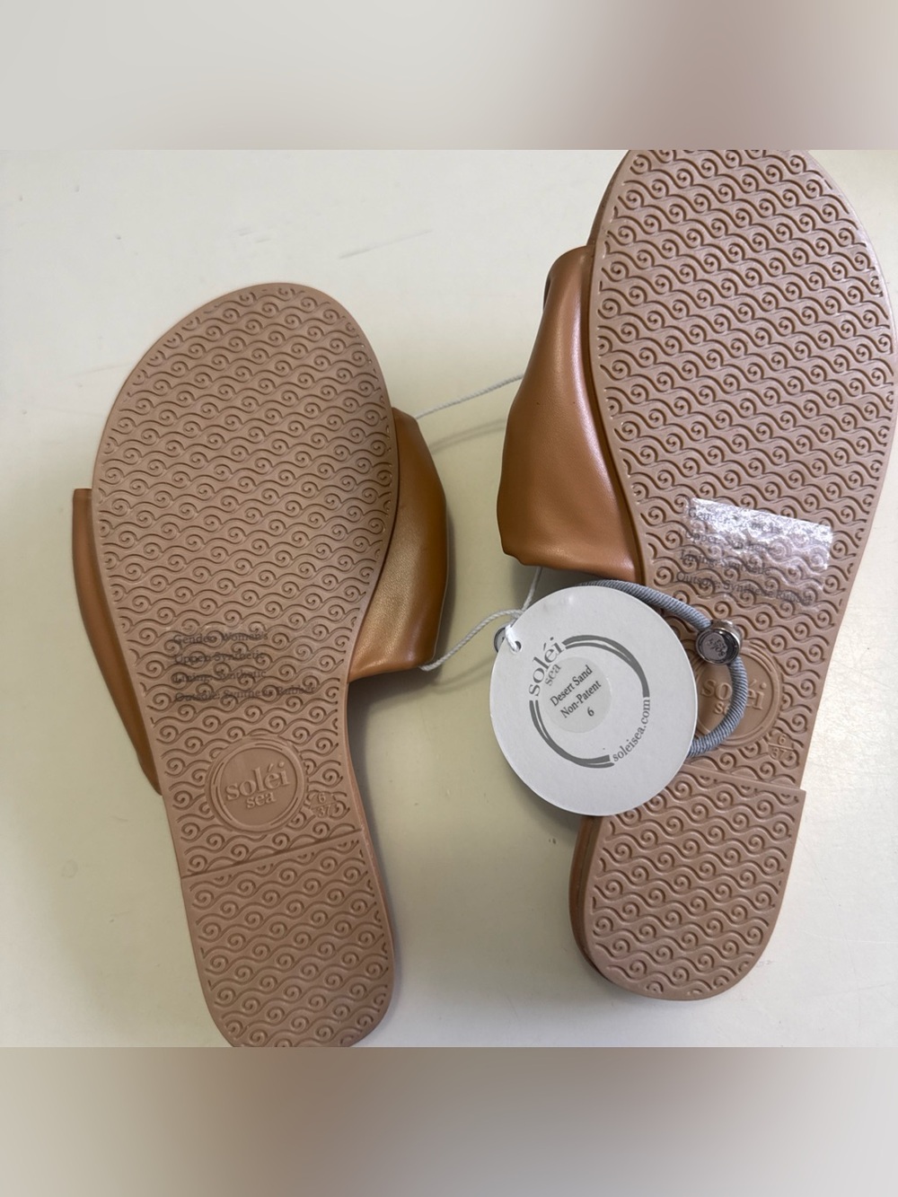 SOLEI SEA SANDALS WOMEN'S NOTTIE DESERT SAND VEGAN SLIDES 6 7 8 9 10 NEW - Picture 3 of 4